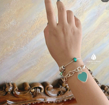 [Dawnora Jewelry]HEART TAG BRACELET SILVER MEDIUM