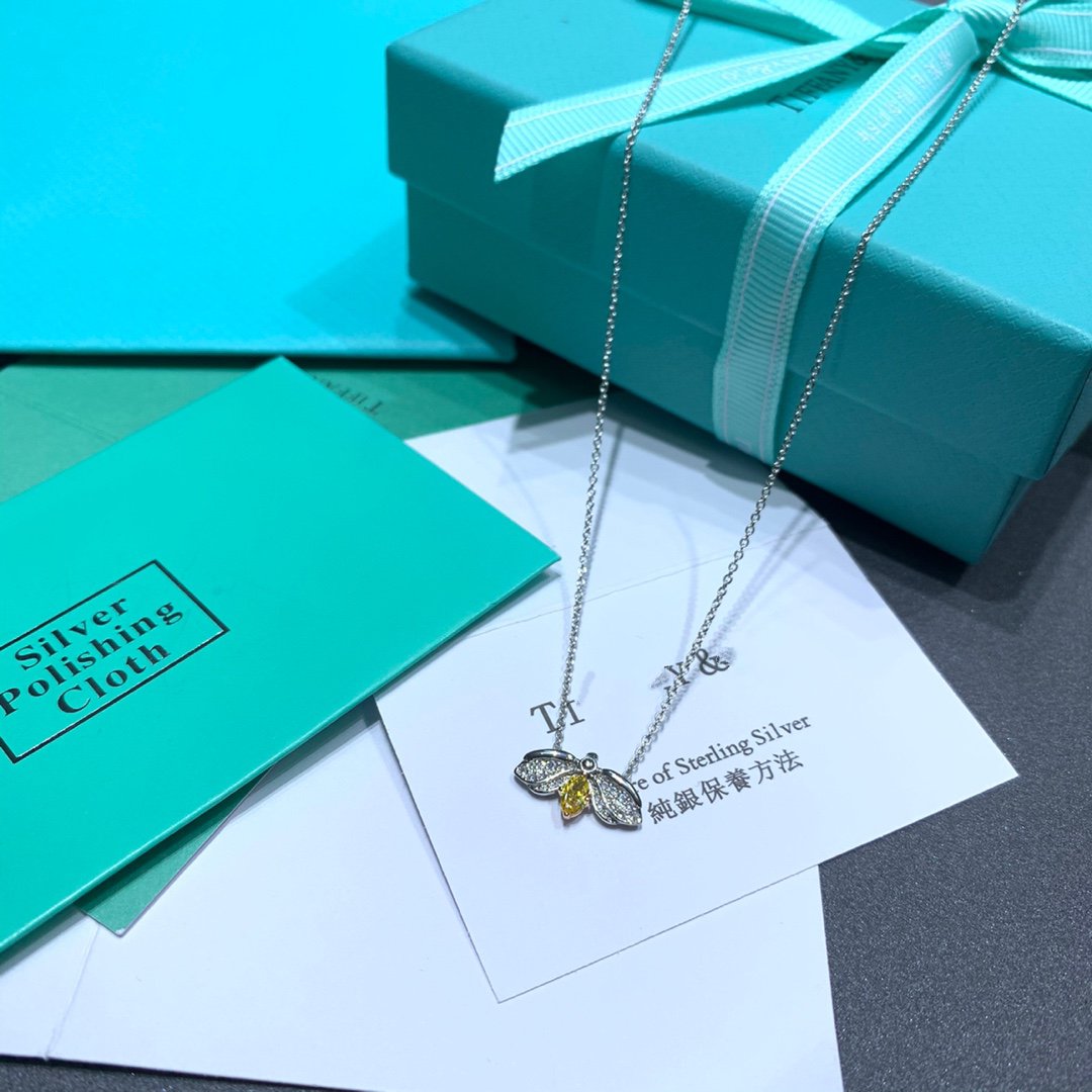 [Dawnora Jewelry]PAPER FLOWERS YELLOW DIAMOND FIREFLY PENDANT
