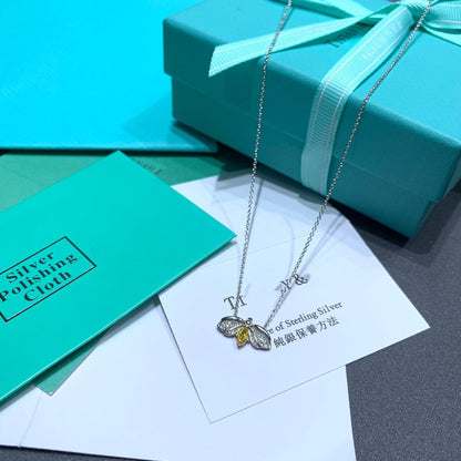 [Dawnora Jewelry]PAPER FLOWERS YELLOW DIAMOND FIREFLY PENDANT