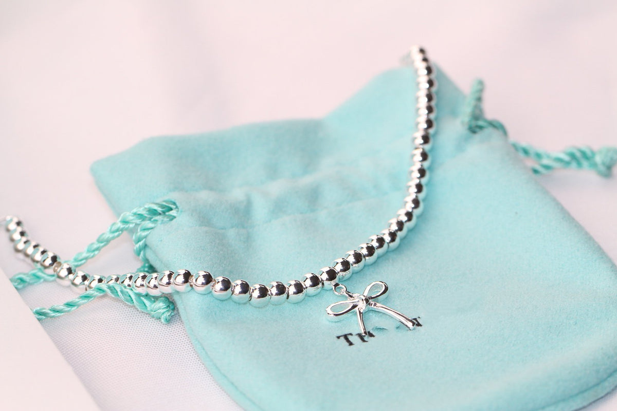 [Dawnora Jewelry]STERLING SILVER BOW BEAD BRACELET