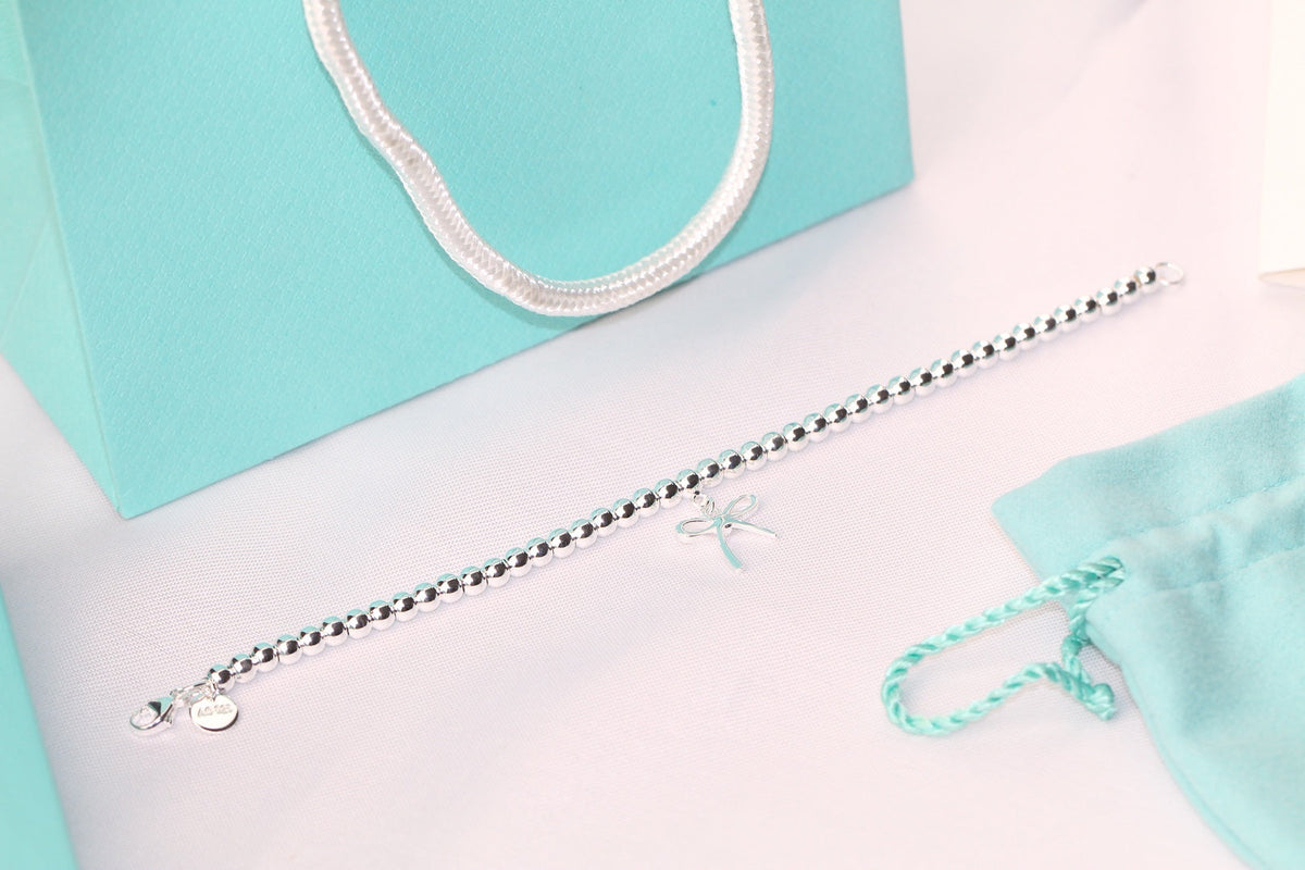 [Dawnora Jewelry]STERLING SILVER BOW BEAD BRACELET
