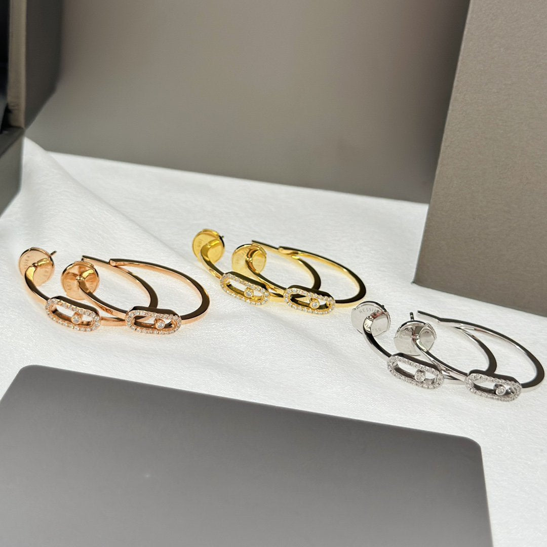 [Dawnora Jewelry]CREOLES MOVE UNO PM DIAMOND EARRINGS