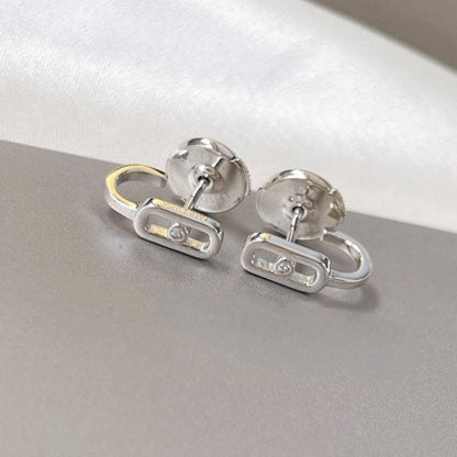 [Dawnora Jewelry]CREOLES MOVE UNO MINI 1 DIAMOND EARRINGS