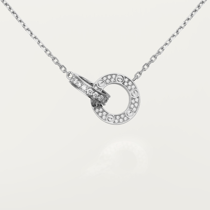 [Dawnora Jewelry]LOVE  FULL DIAMOND PENDANT NECKLACE