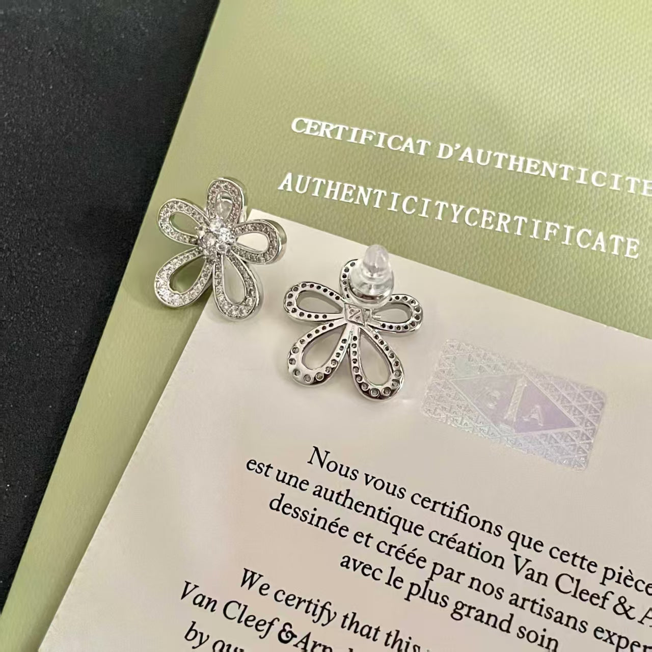 [Dawnora Jewelry]Flowerlace Diamond EARRINGS