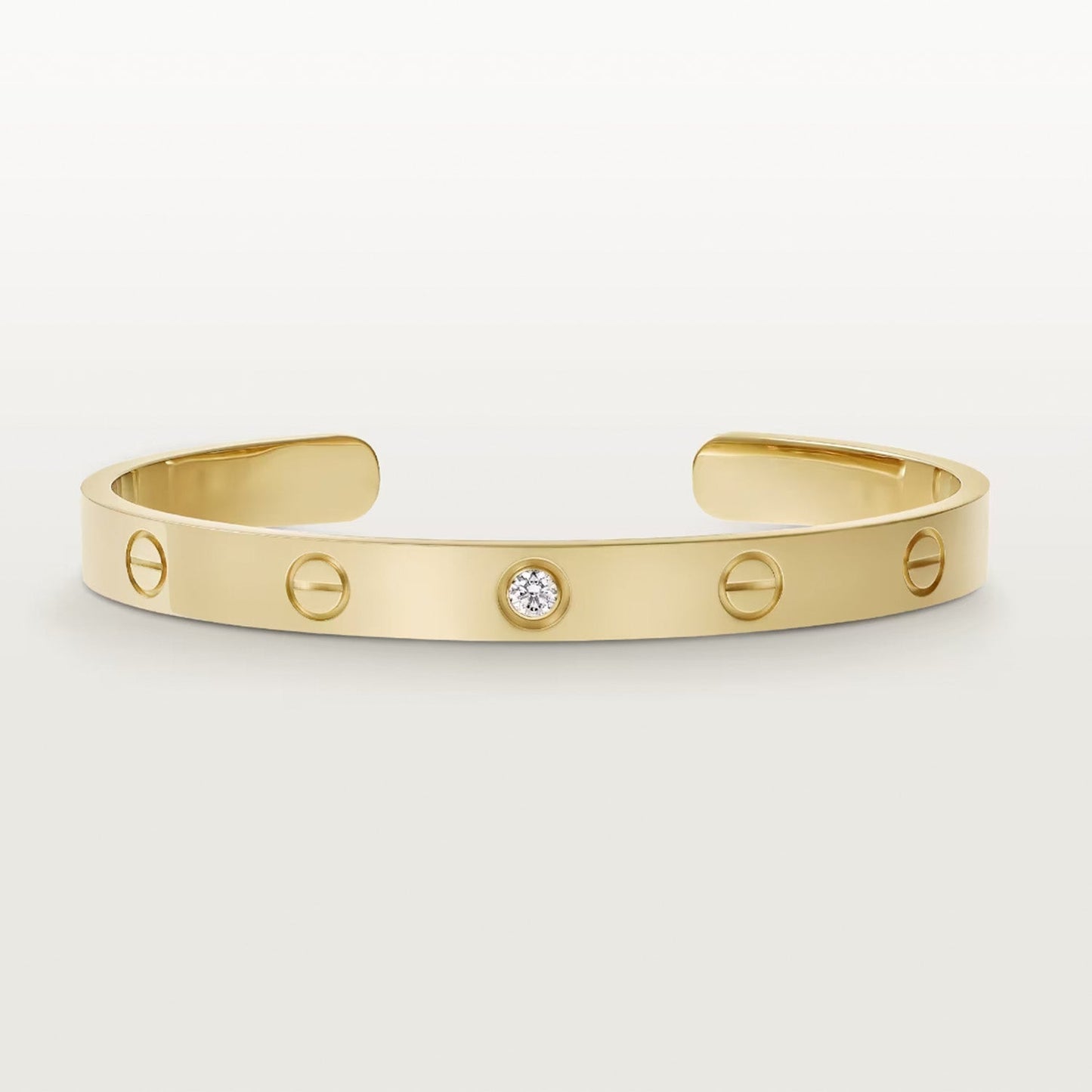 [Dawnora Jewelry]LOVE BRACELET 6.1MM 1 DIAMOND OPEN CUFF