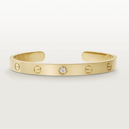 [Dawnora Jewelry]LOVE BRACELET 6.1MM 1 DIAMOND OPEN CUFF