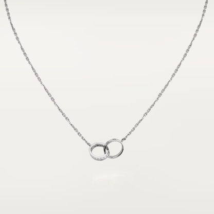 [Dawnora Jewelry]LOVE DOUBLE RING HALF DIAMOND NECKLACE