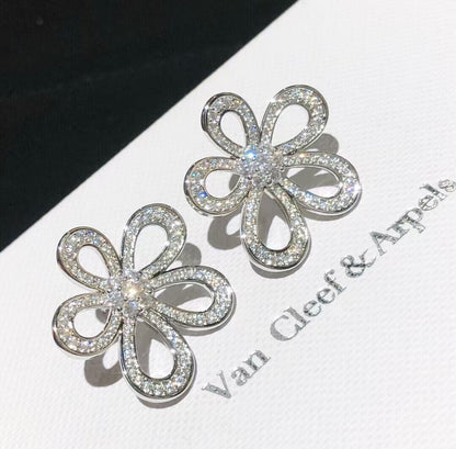 [Dawnora Jewelry]Flowerlace Diamond EARRINGS