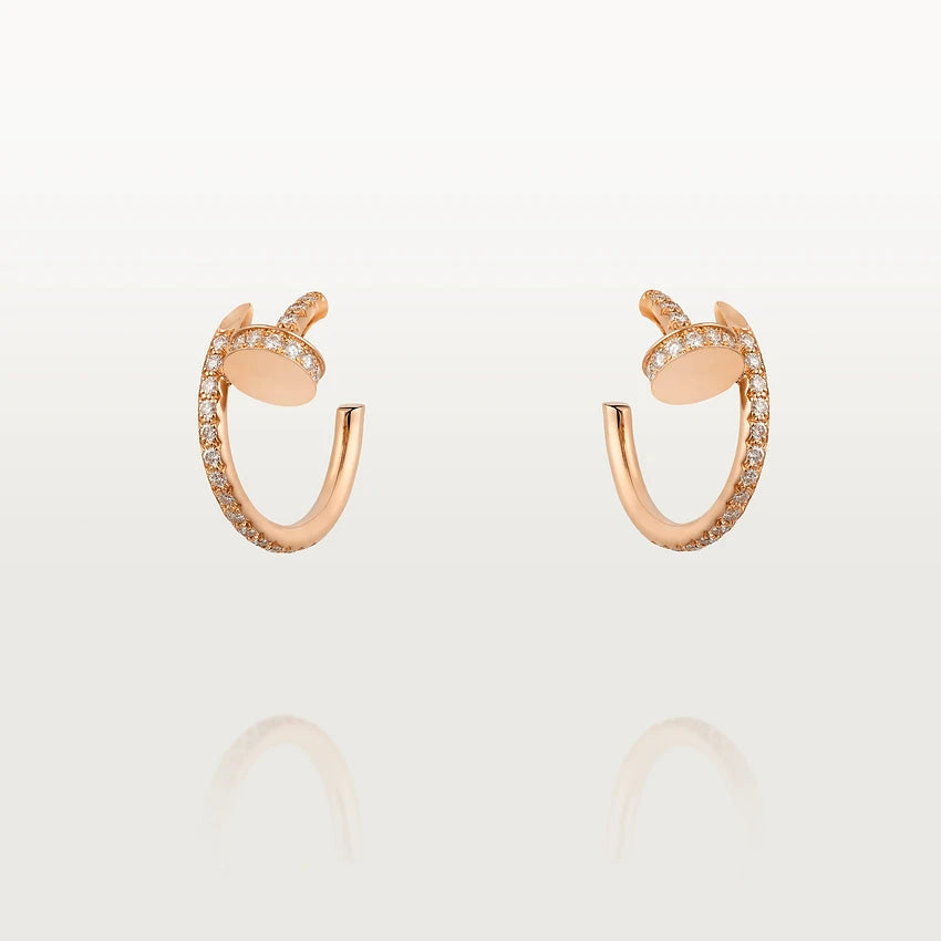 [Dawnora Jewelry]JUSTE EARRINGS 12.75MM PINK GOLD DIAMOND