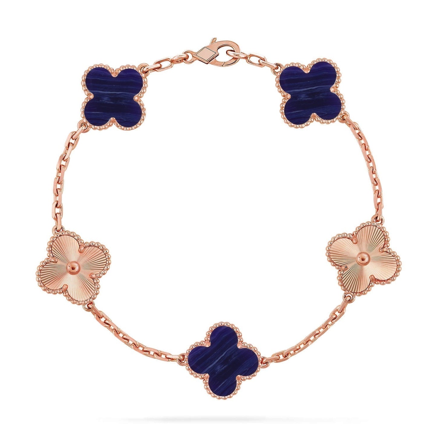 [Dawnora Jewelry]CLOVER 5 MOTIF PURPLE STRIPES BRACELET COLLECTION
