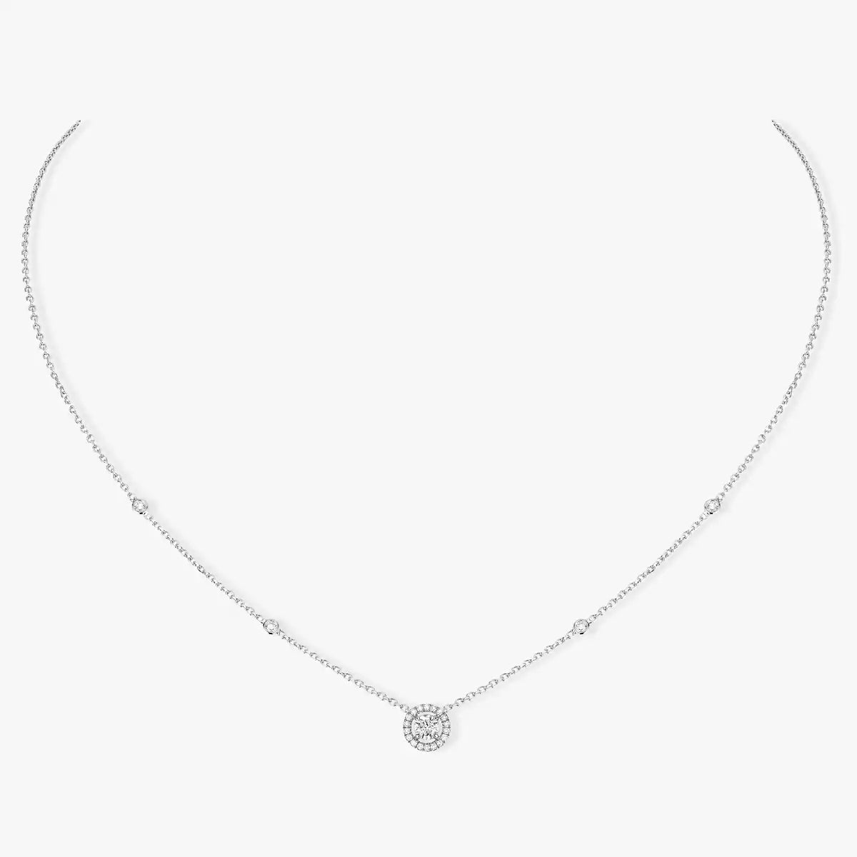 [Dawnora Jewelry]Diamond Necklace 0,20ct Brilliant Shape Joy