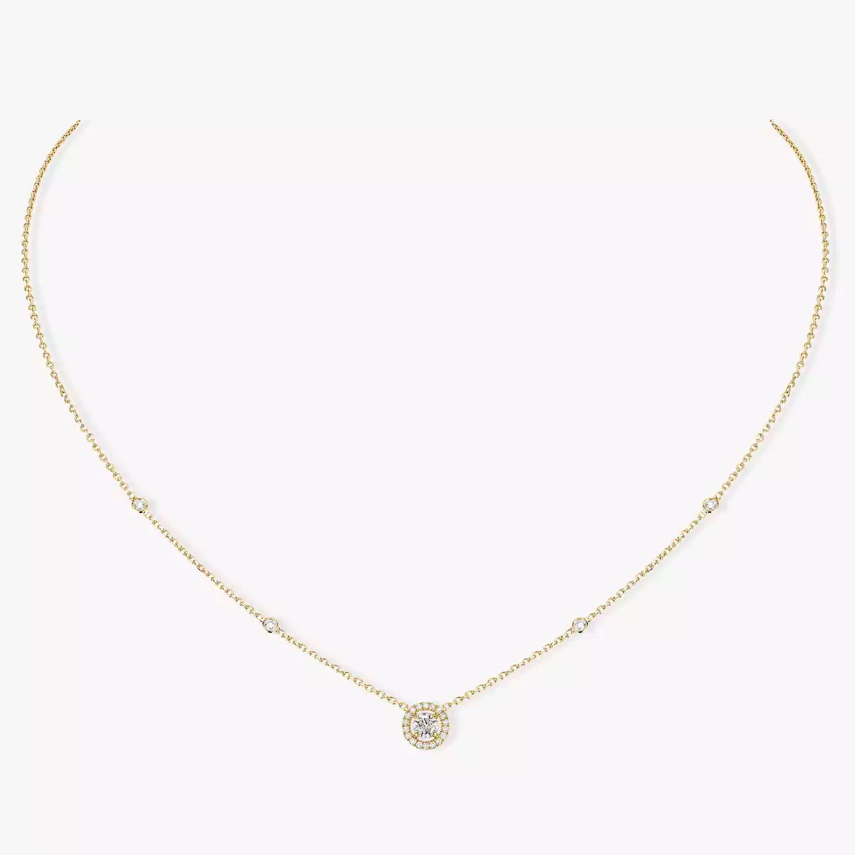[Dawnora Jewelry]Diamond Necklace 0,20ct Brilliant Shape Joy