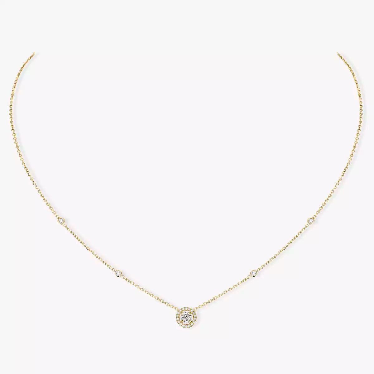 [Dawnora Jewelry]Diamond Necklace 0,20ct Brilliant Shape Joy