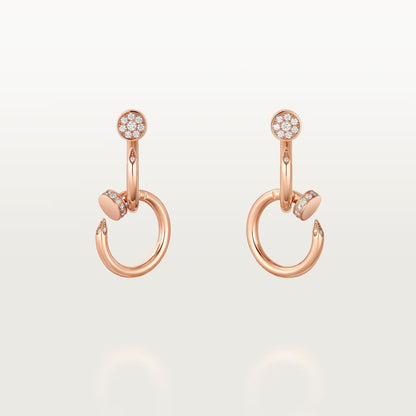 [Dawnora Jewelry]JUSTE HALF DIAMOND DOUBLE EARRINGS