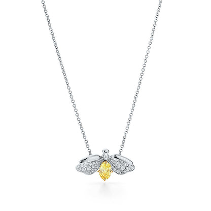 [Dawnora Jewelry]PAPER FLOWERS YELLOW DIAMOND FIREFLY PENDANT