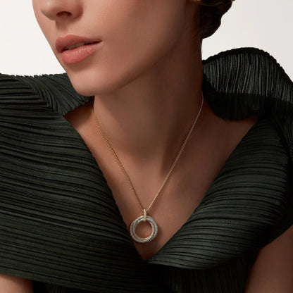 [Dawnora Jewelry]TRINITY LARGE FULL DIAMOND  NECKLACE