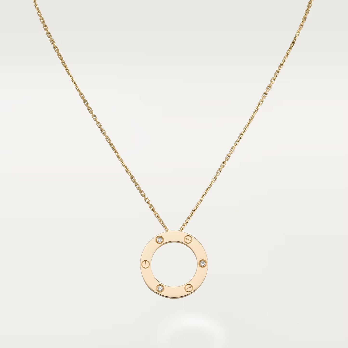 [Dawnora Jewelry]LOVE NECKLACE 16MM 3 DIAMONDS