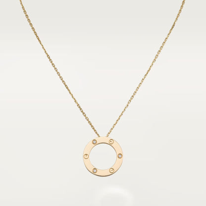 [Dawnora Jewelry]LOVE NECKLACE 16MM 3 DIAMONDS
