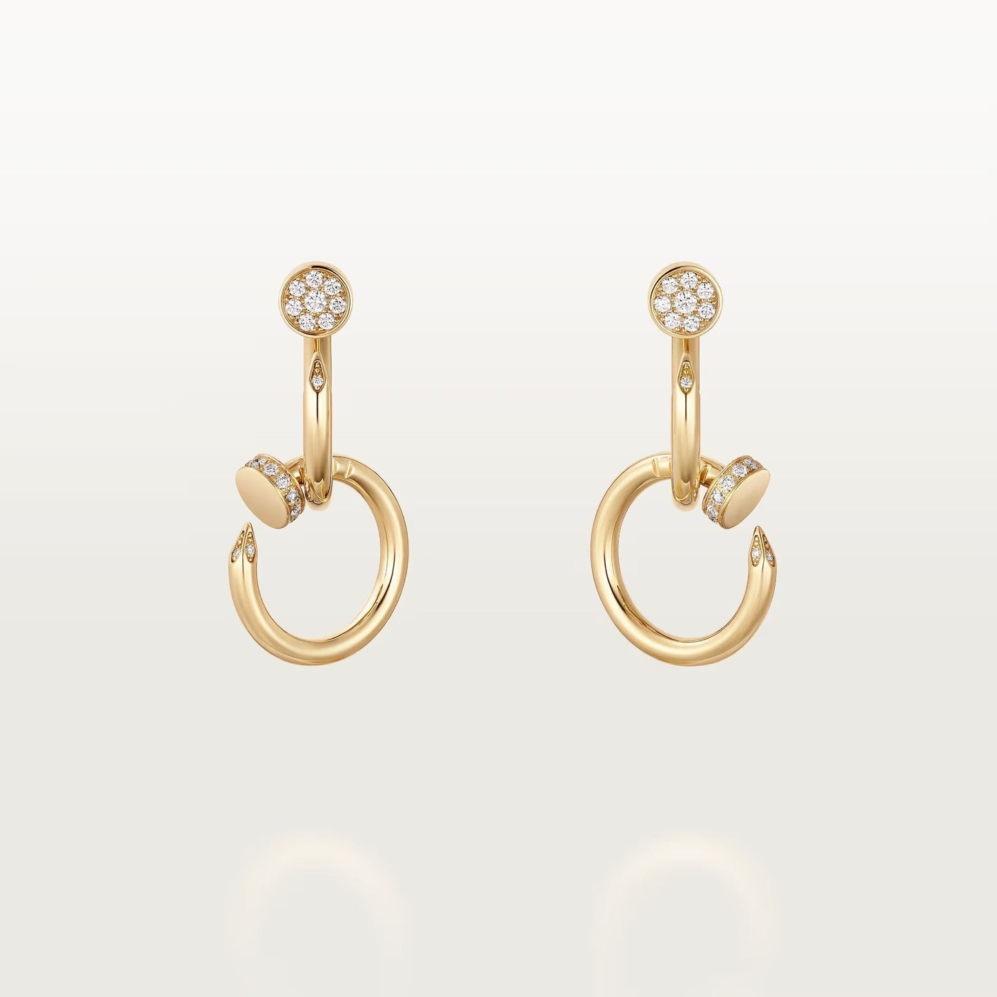 [Dawnora Jewelry]JUSTE HALF DIAMOND DOUBLE EARRINGS