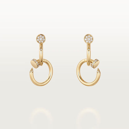 [Dawnora Jewelry]JUSTE HALF DIAMOND DOUBLE EARRINGS