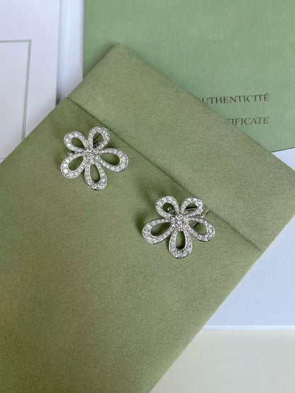 [Dawnora Jewelry]Flowerlace Diamond EARRINGS