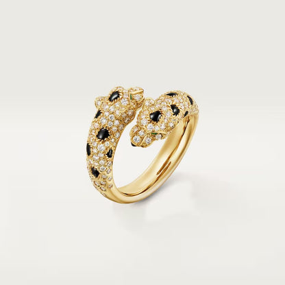 [Dawnora Jewelry]PANTHERE DOUBLE HEADED FULL DIAMOND  RING