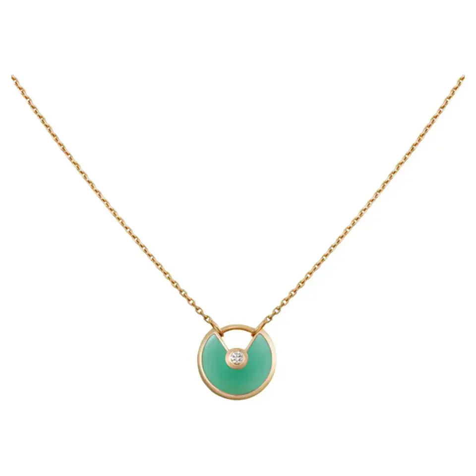 [Dawnora Jewelry]AMULETTE GOLD MALACHITE NECKLACE