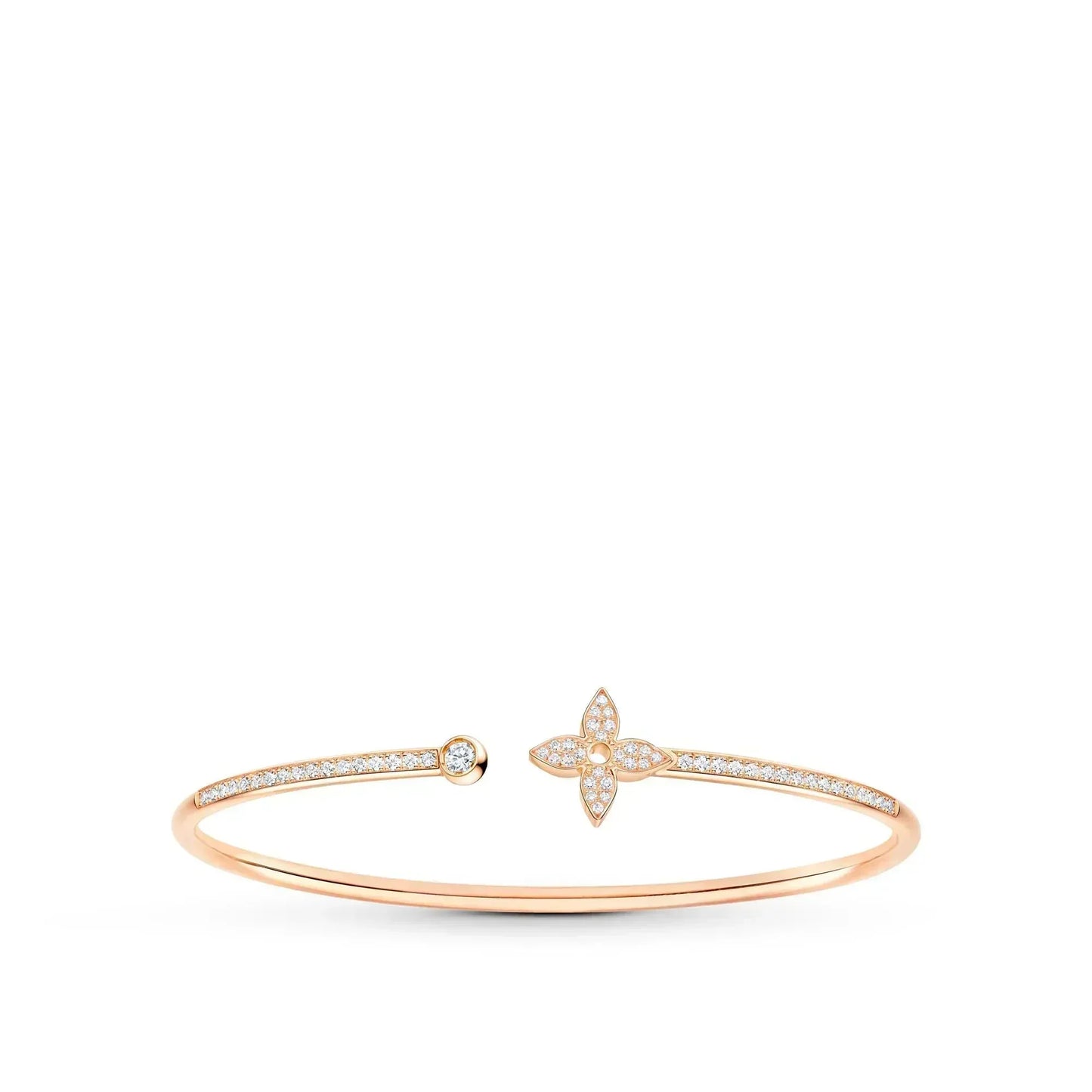 [Dawnora Jewelry]IDYLLE PINK GOLD OPEN BRACELET DIAMOND PAVED