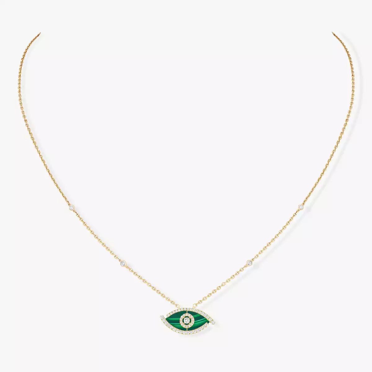 [Dawnora Jewelry]Lucky Eye Diamond Necklace in  Gold and Turquoise