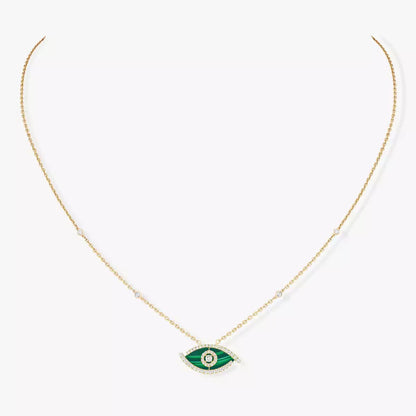 [Dawnora Jewelry]Lucky Eye Diamond Necklace in  Gold and Turquoise