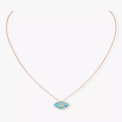 [Dawnora Jewelry]Lucky Eye Diamond Necklace in  Gold and Turquoise