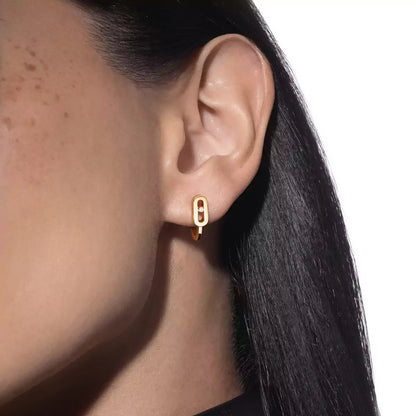 [Dawnora Jewelry]Diamond Mini Hoop Earrings Move Classique