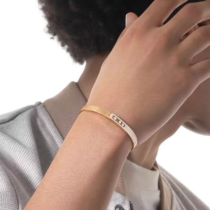 [Dawnora Jewelry]Move Noa Ciselé half pavé bangle