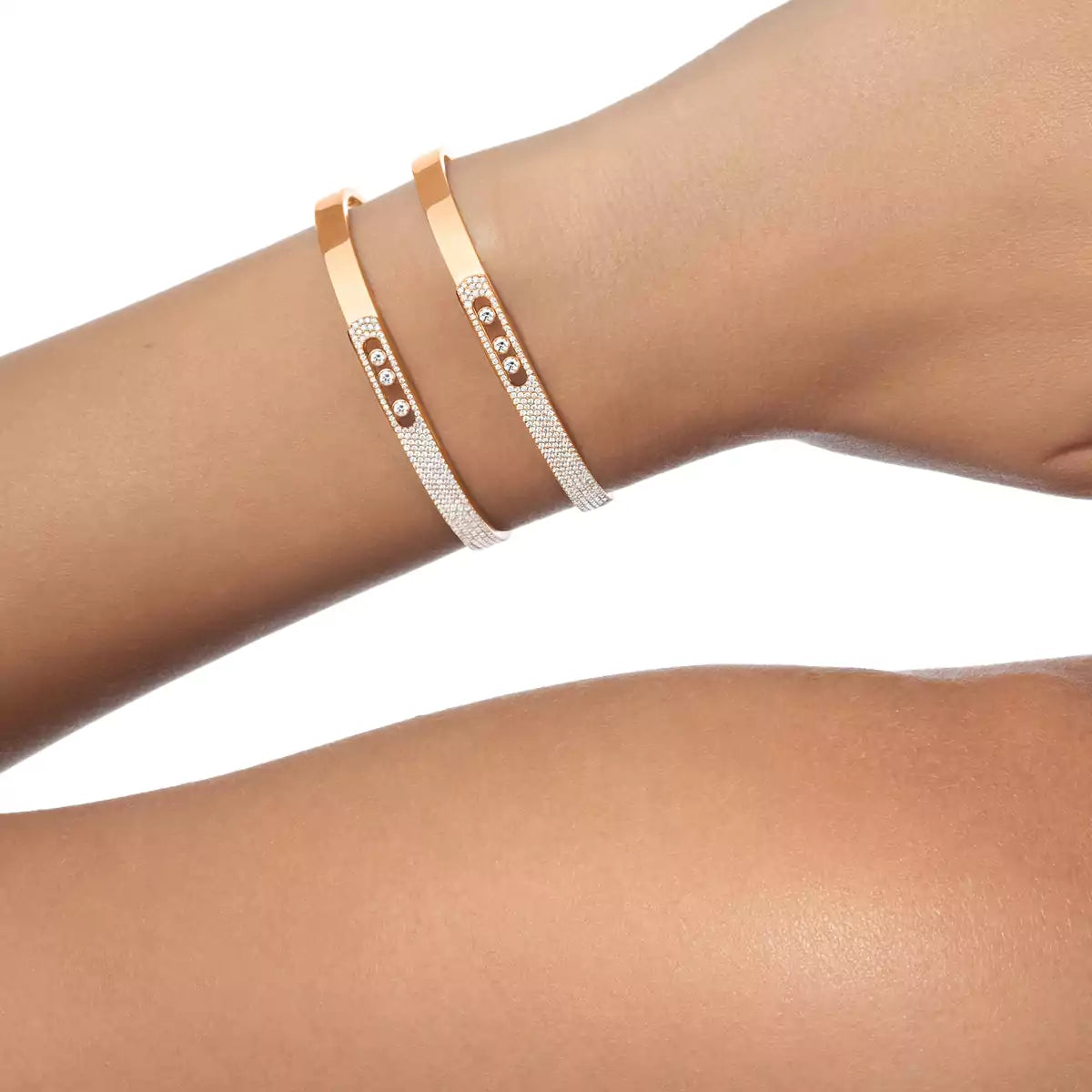 [Dawnora Jewelry]Move Noa Rose Gold Pavé Diamond Bangle Bracelet