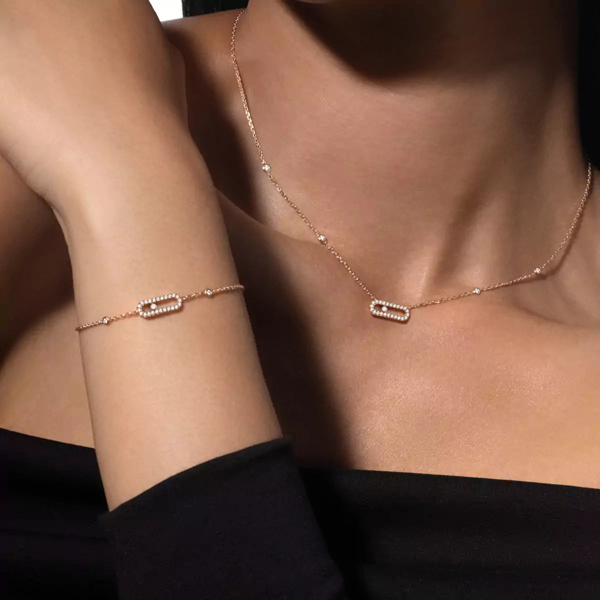 [Dawnora Jewelry]Diamond Necklace Move Uno