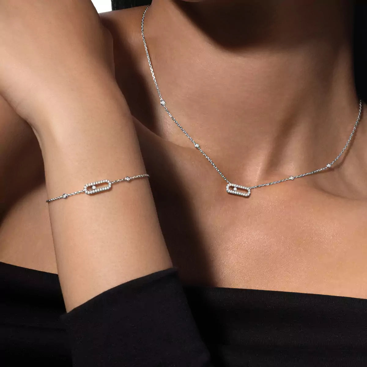 [Dawnora Jewelry]Diamond Necklace Move Uno