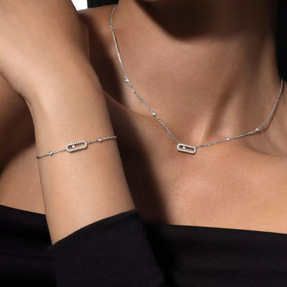 [Dawnora Jewelry]Diamond Necklace Move Uno