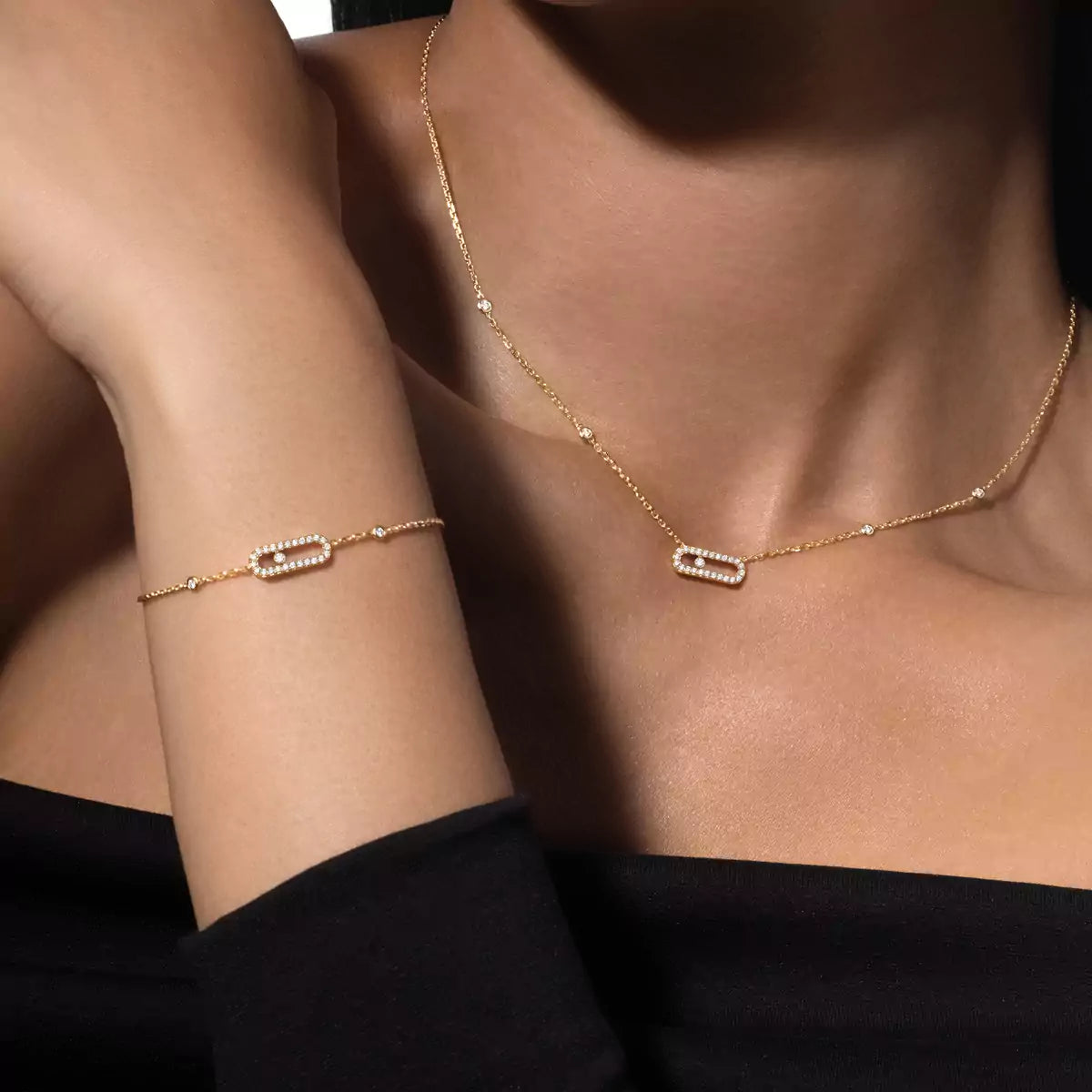 [Dawnora Jewelry]Diamond Necklace Move Uno