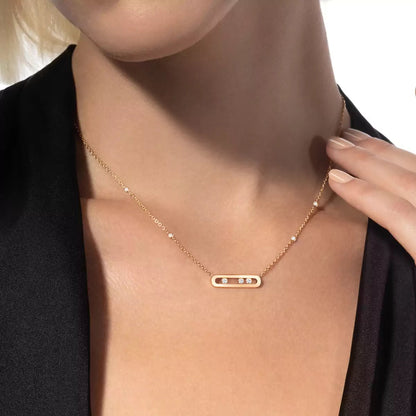 [Dawnora Jewelry] Baby Move Gold Diamond Necklace