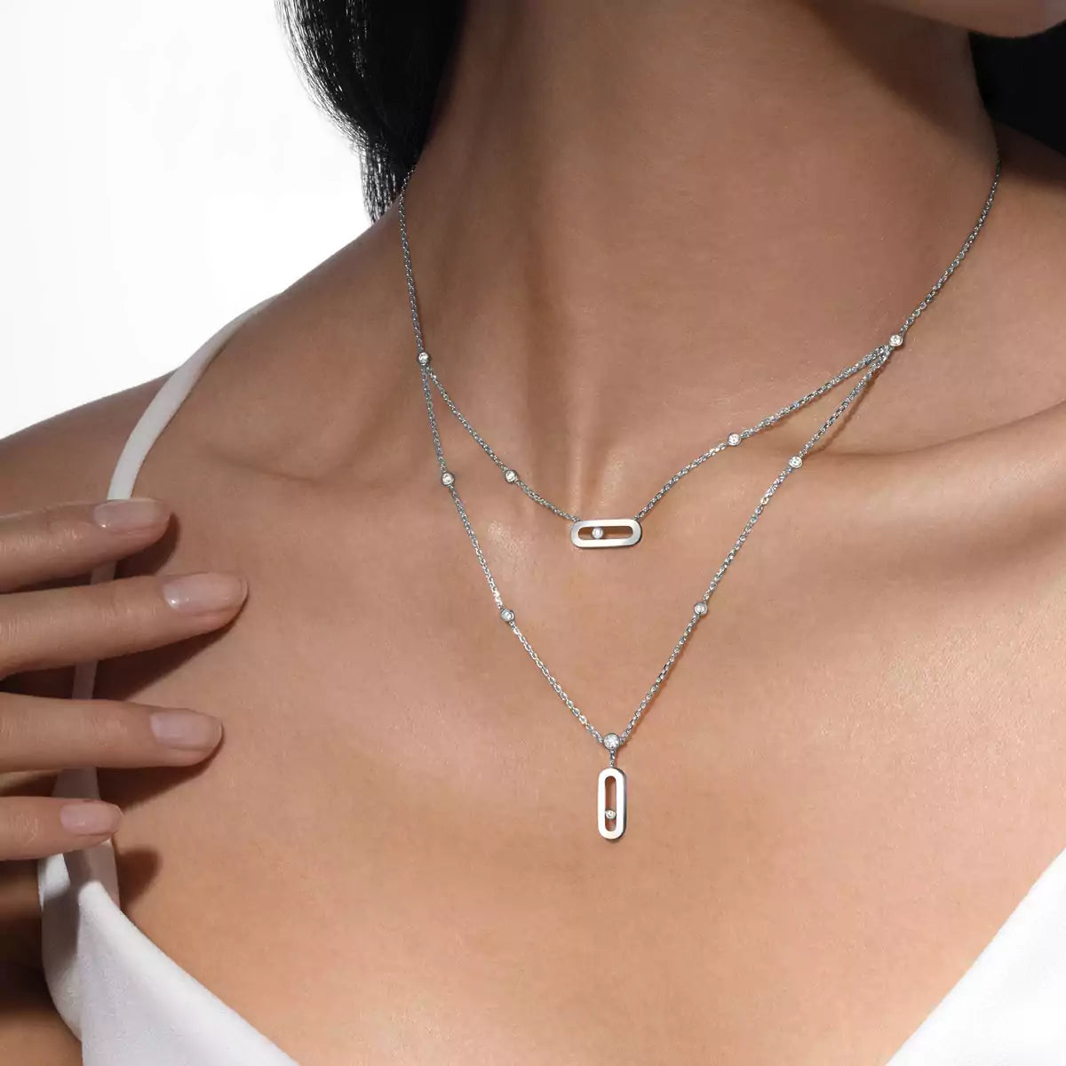 [Dawnora Jewelry] Move Uno Diamond Necklace