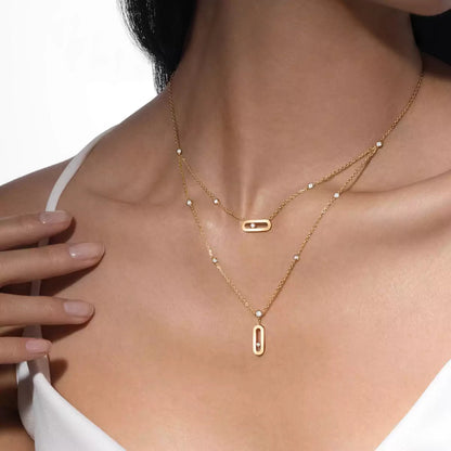[Dawnora Jewelry] Move Uno Diamond Necklace