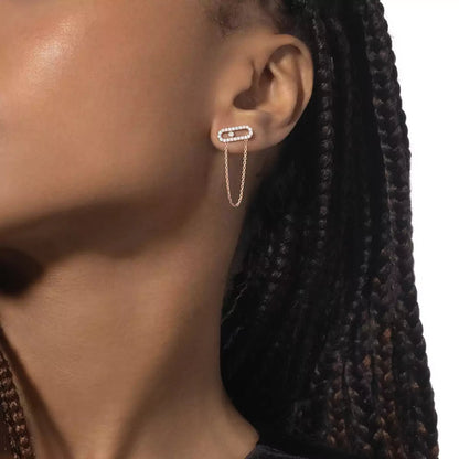 [Dawnora Jewelry]Move Uno Diamond Earrings