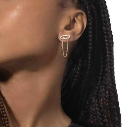 [Dawnora Jewelry]Move Uno Diamond Earrings