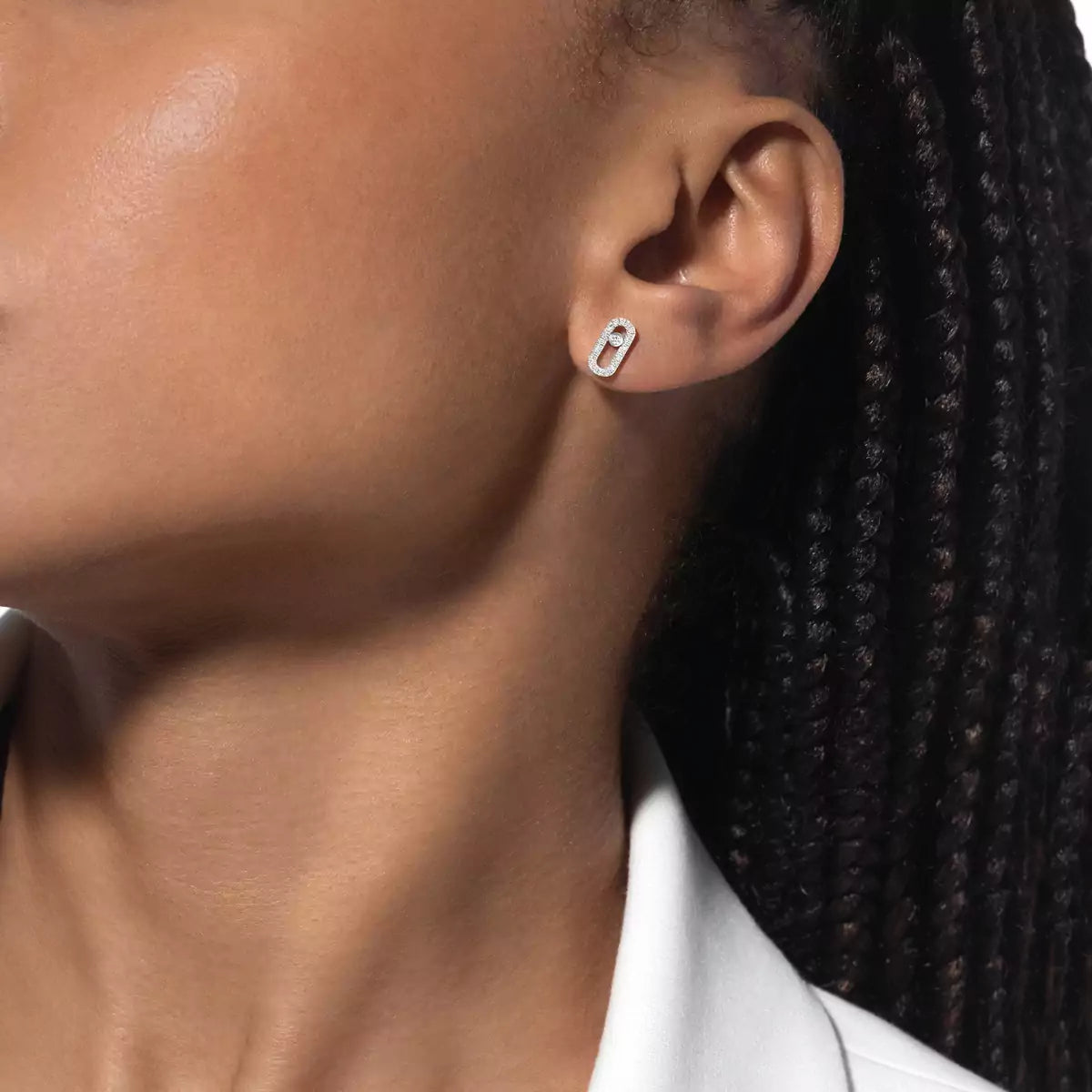 [Dawnora Jewelry]Move Uno Diamond Earrings