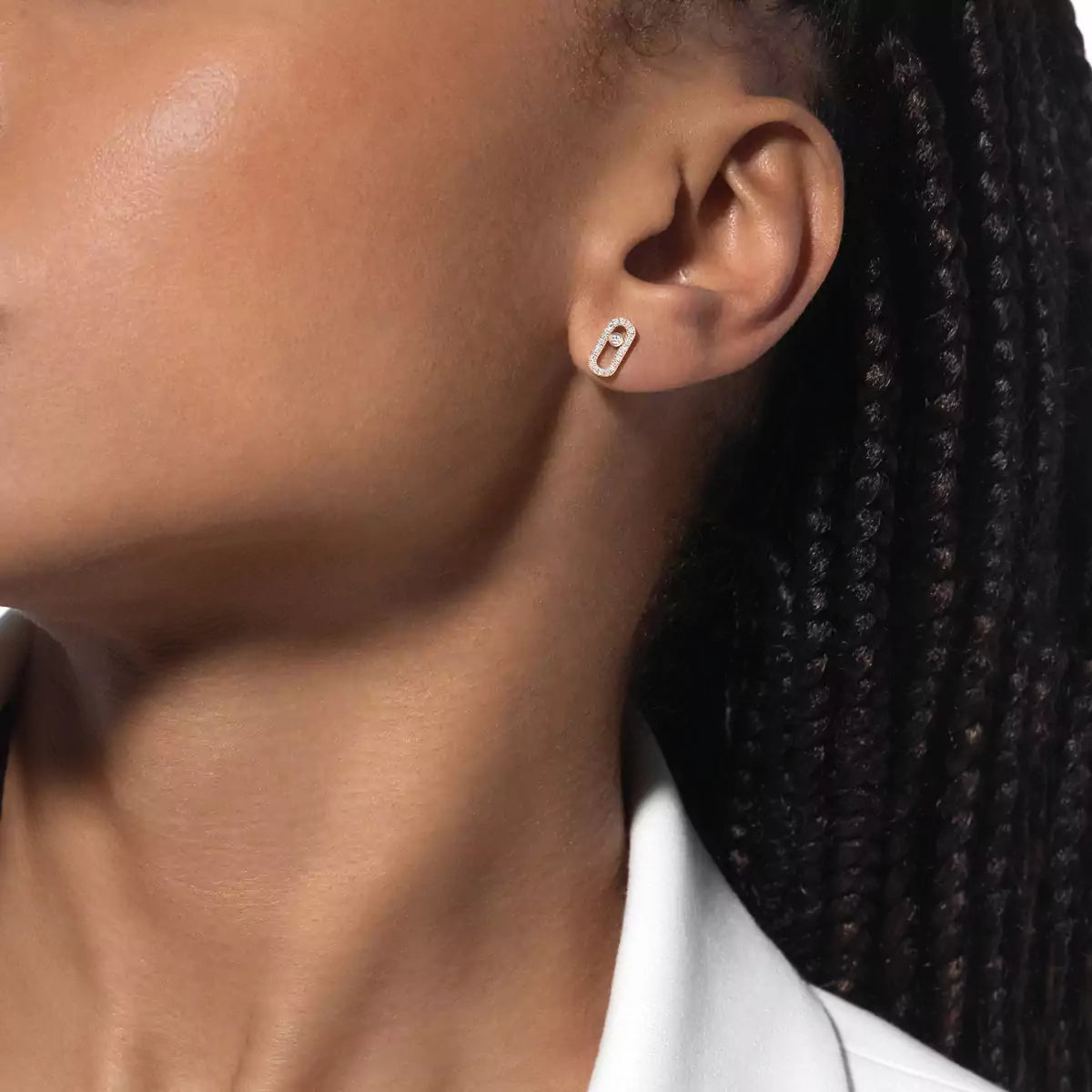 [Dawnora Jewelry]Move Uno Diamond Earrings