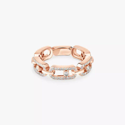 [Dawnora Jewelry]Move Link Pave_-Set Diamond Ring