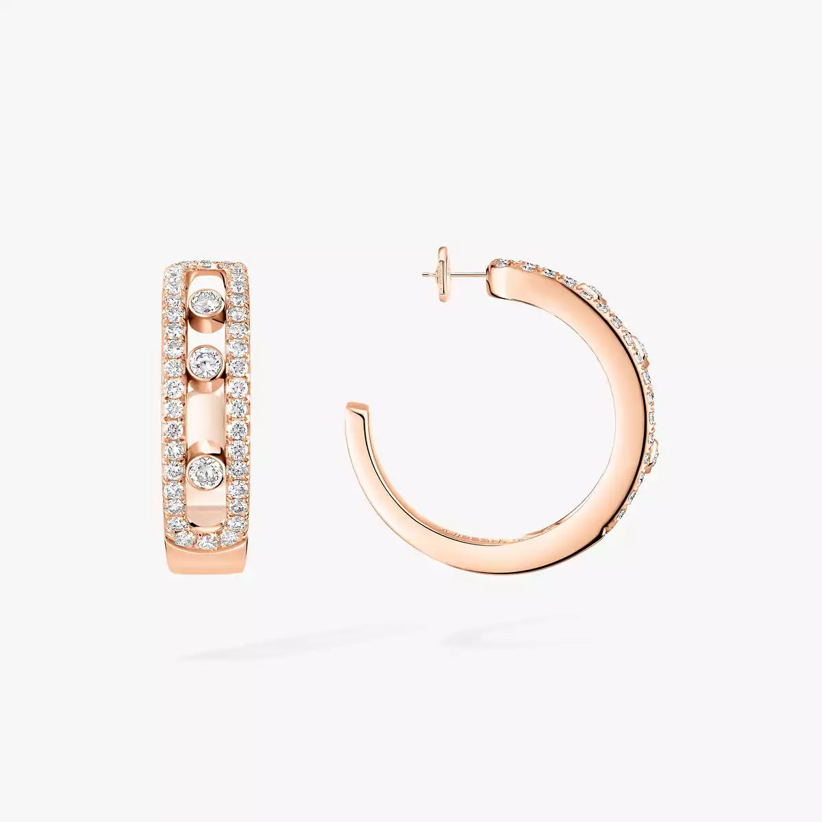 [Dawnora Jewelry]Diamond Pave_ Hoop Earrings Move