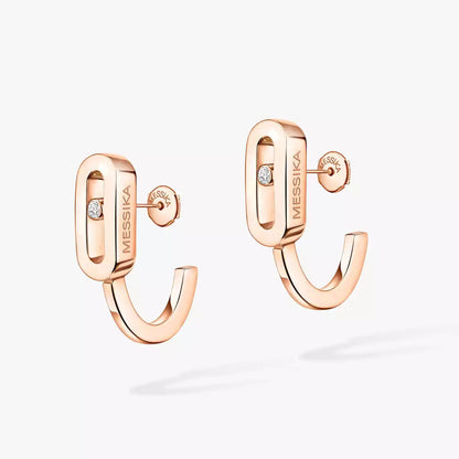 [Dawnora Jewelry]Diamond Mini Hoop Earrings Move Classique