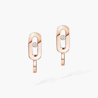 [Dawnora Jewelry]Diamond Mini Hoop Earrings Move Classique